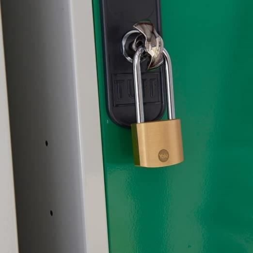 YALE Brass Padlock - Long Hardened Steel Shackle - 3 Keys - Y110B/40/152/1
