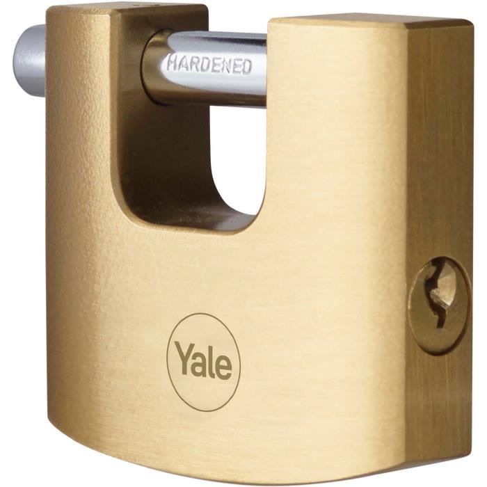 YALE Y114B/70/113/1 Brass Security Padlock - Hardened Steel Shackle - 3 Keys