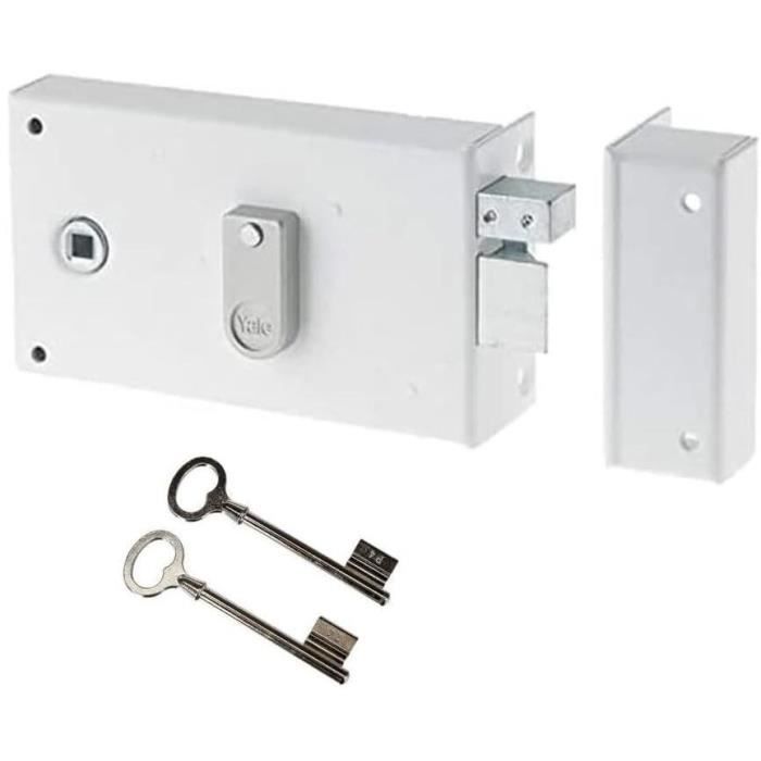 YALE Horizontal Mortise Lock - YAH37D - White - 2 Keys - Right-Hand Version