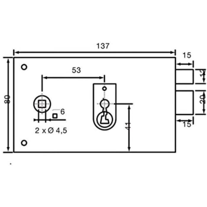 Horizontal mortise lock - YALE - YAH37G - White - 2 Keys supplied - Left version - Grille and Gate