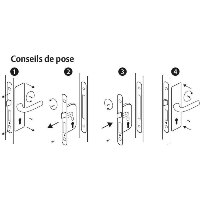 YALE Mortise Lock with Cylinder Hole - Y50R-A40/B - 40 mm Backset, 135 mm Case - Reversible Bolt, Round End Faceplate - White