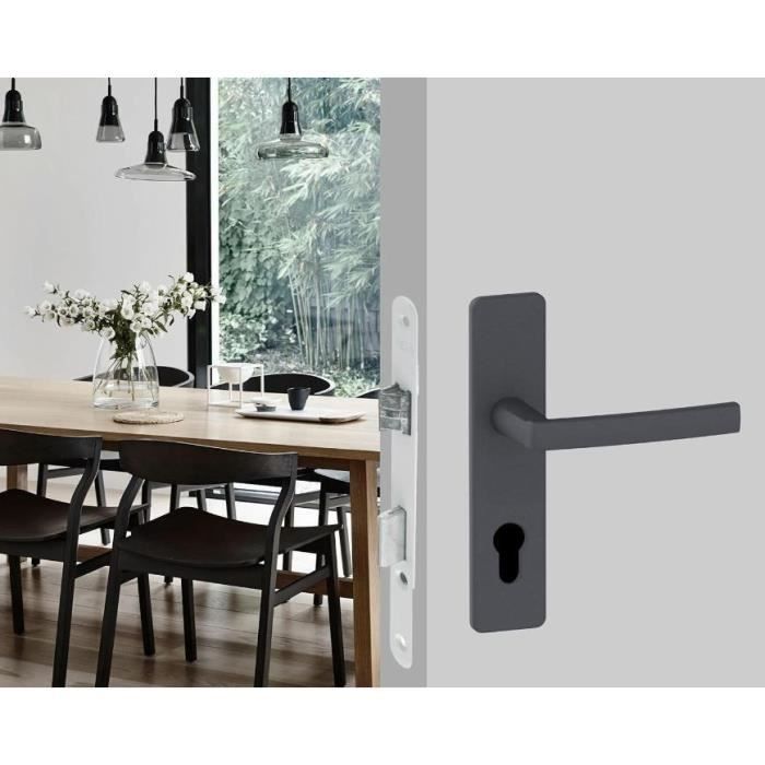 YALE Mortise Lock with Cylinder Hole - Y50R-A40/B - 40 mm Backset, 135 mm Case - Reversible Bolt, Round End Faceplate - White