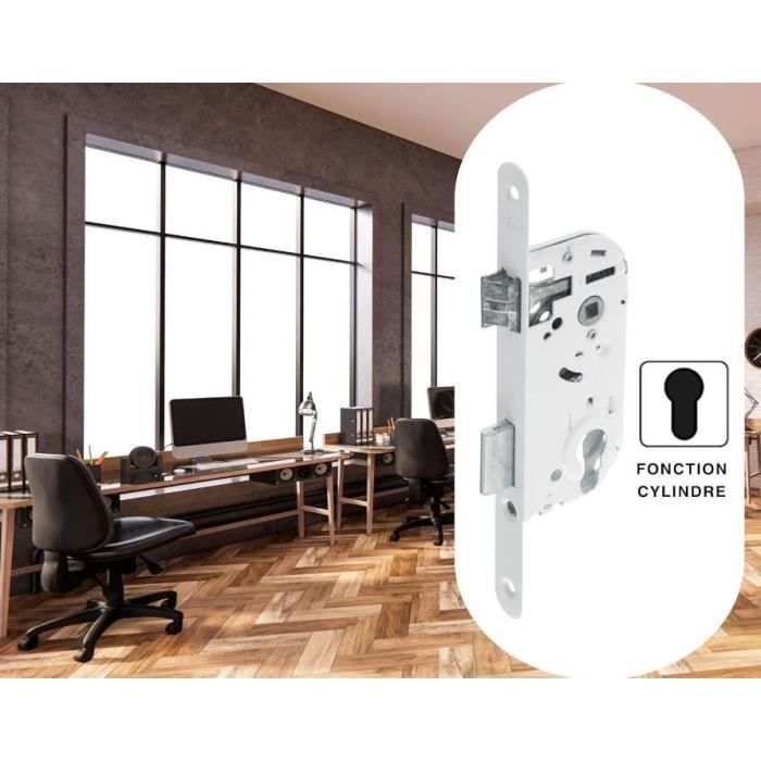 YALE Mortise Lock with Cylinder Hole - Y50R-A40/B - 40 mm Backset, 135 mm Case - Reversible Bolt, Round End Faceplate - White