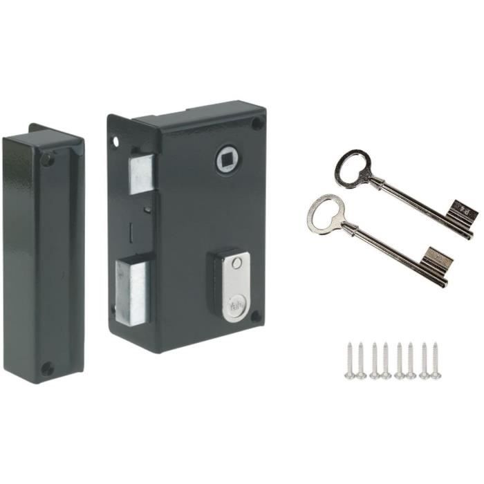 YALE Vertical Surface-Mounted Lock with Left-Hand Spindle - YAV36G - Khaki - 2 Keys Supplied - Interior Connecting Door