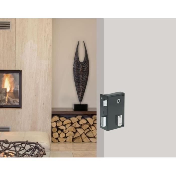 YALE Vertical Surface-Mounted Lock with Left-Hand Spindle - YAV36G - Khaki - 2 Keys Supplied - Interior Connecting Door