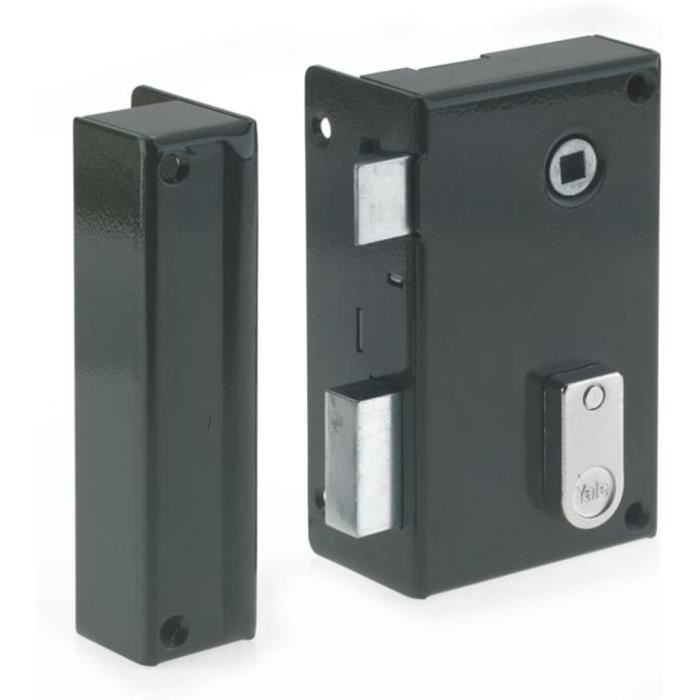 YALE Vertical Surface-Mounted Lock with Left-Hand Spindle - YAV36G - Khaki - 2 Keys Supplied - Interior Connecting Door