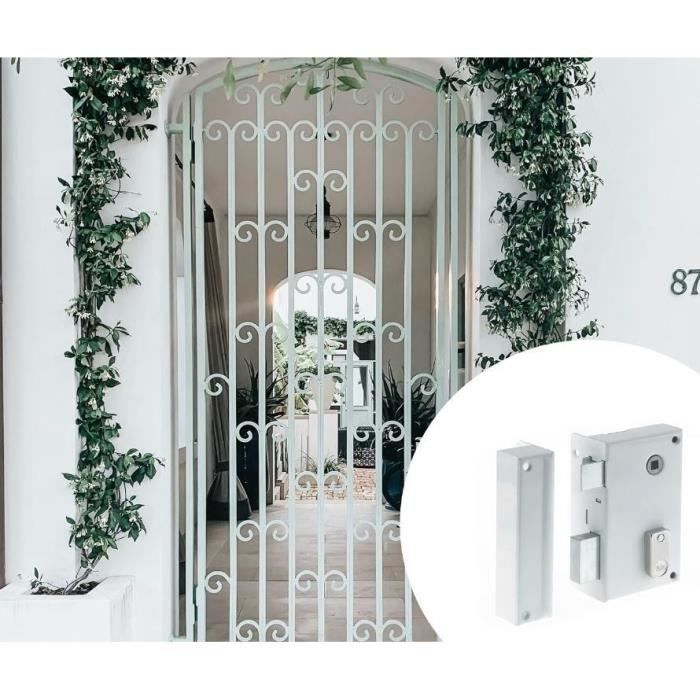 YALE Vertical Surface-Mounted Lock - YAV37G - White - 2 Keys - For Gates and Railings