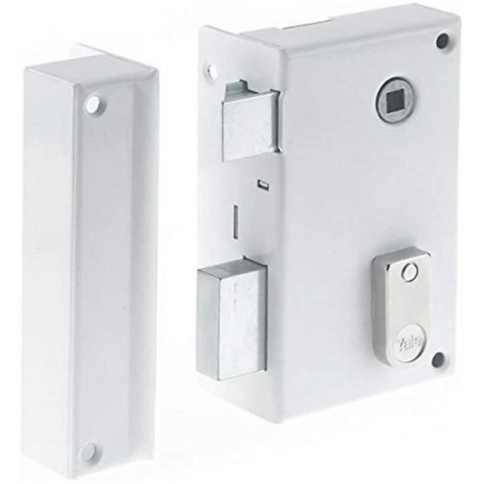 YALE Vertical Surface-Mounted Lock - YAV37G - White - 2 Keys - For Gates and Railings