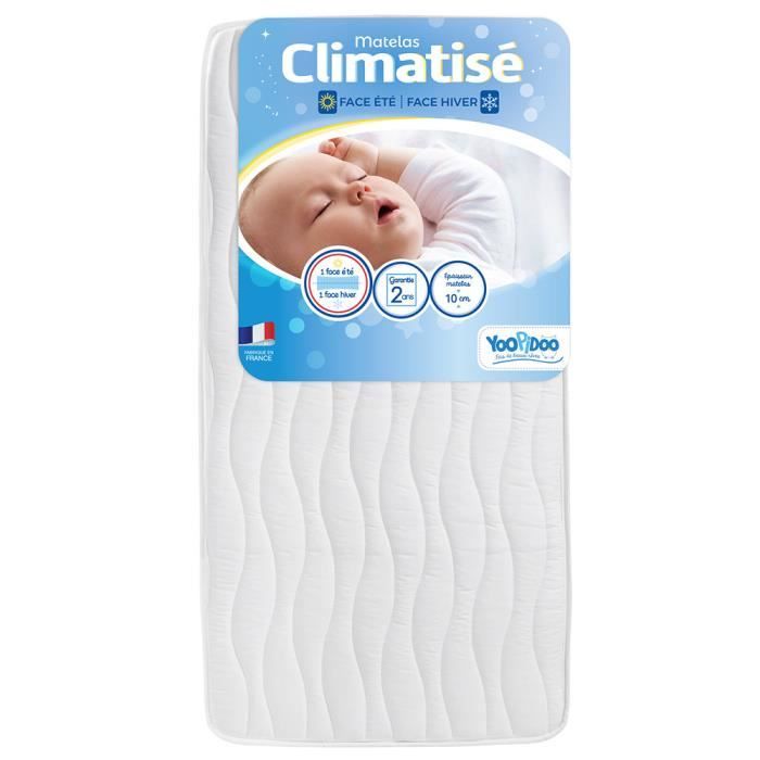Yoopidoo Air-Conditioned Baby Mattress 60x120 cm - Summer & Winter Sides - Chemical-Free