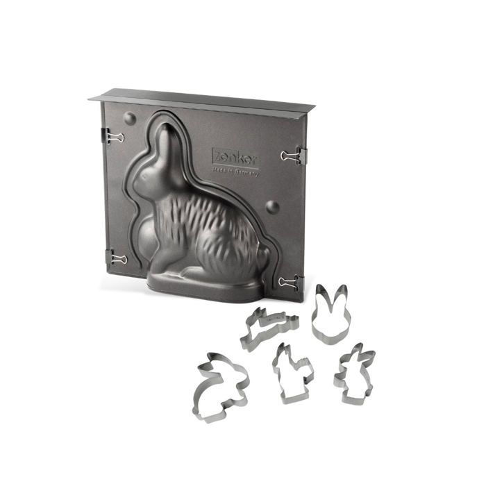 Zenker 3D Easter Bunny Mold Set and 5 Bunny Cookie Cutters