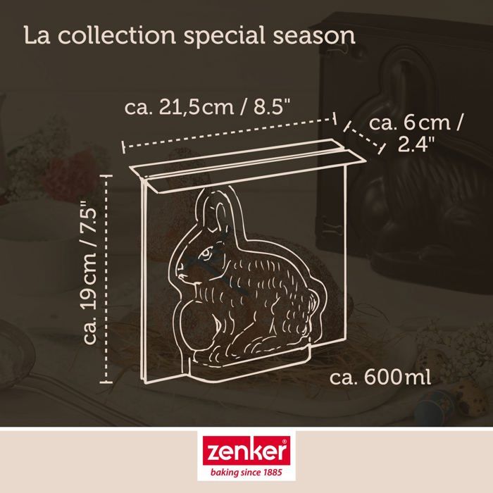 Zenker 3D Easter Bunny Mold Set and 5 Bunny Cookie Cutters