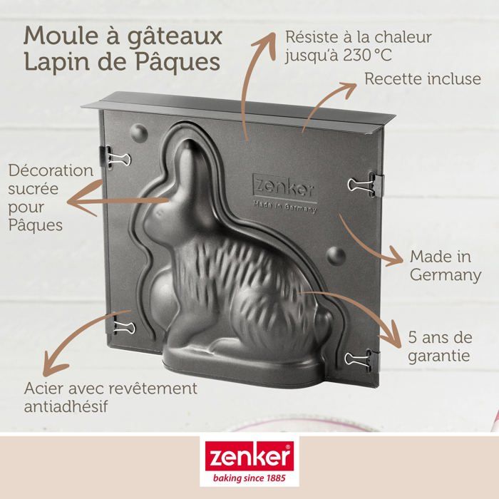 Zenker 3D Easter Bunny Mold Set and 5 Bunny Cookie Cutters