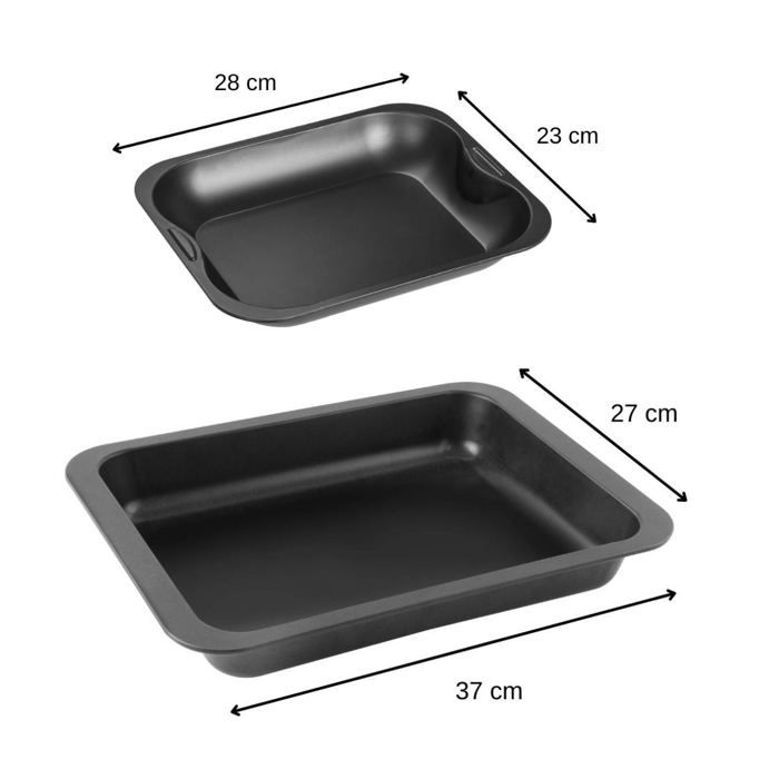 Zenker Set of 2 Rectangular Oven Baking Dishes - Special Cooking - 37 x 27 and 28 x 23 cm