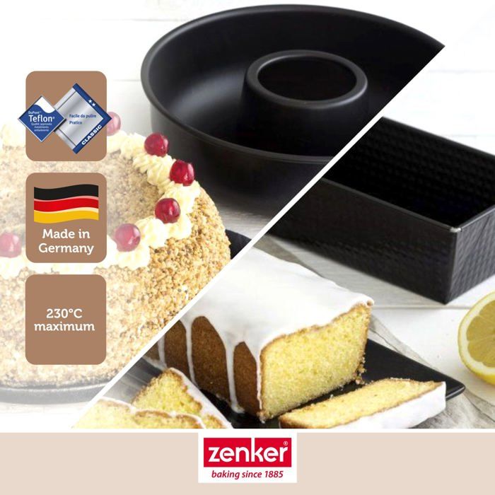 ZENKER Cake and Savarin Mold Set - Black Metallic - 30.5 x 11.5 cm and 28 cm