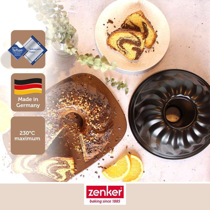 Zenker Kuglof Mold and Savarin Mold Set - Black Metallic - 25 and 28 cm