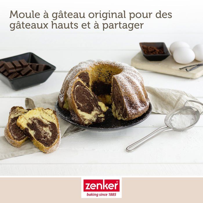 Zenker Kuglof Mold and Savarin Mold Set - Black Metallic - 25 and 28 cm