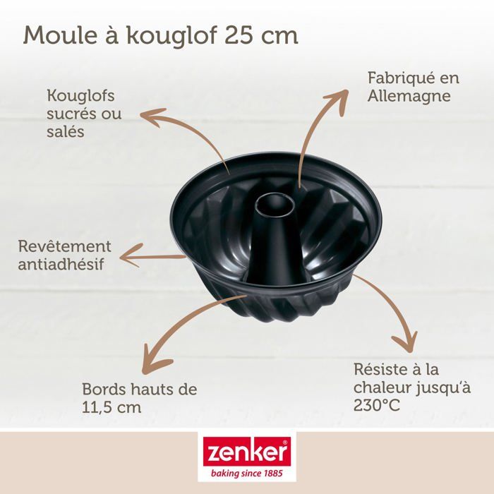 Zenker Kuglof Mold and Savarin Mold Set - Black Metallic - 25 and 28 cm