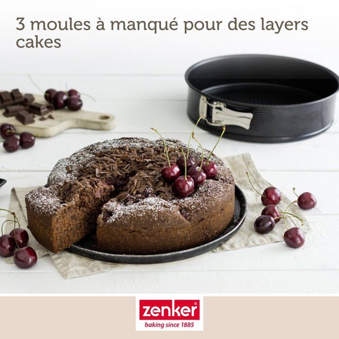 Zenker Set of 3 Round Springform Pans - 20,24 and 28 cm