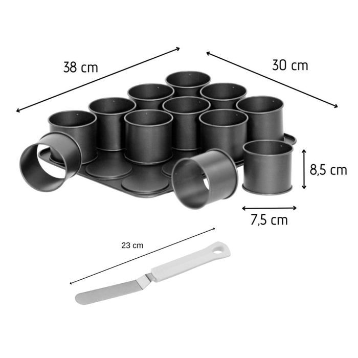 Zenker Mini Cake Baking Sheet and Icing Spatula - Black Metallic