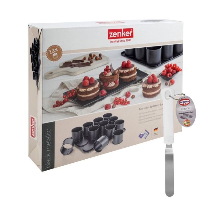 Zenker Mini Cake Baking Sheet and Icing Spatula - Black Metallic