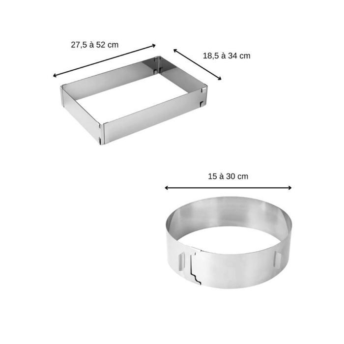 Zenker Adjustable Pastry Frame and Ring Set - Smart Pastry