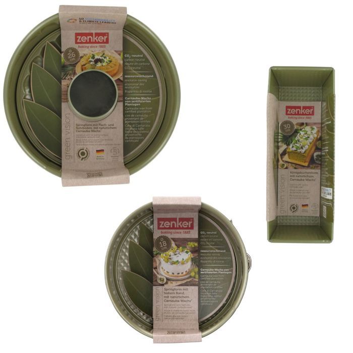 Zenker Set of 3 Cake Tins - Green Vision - 18 to 30 cm