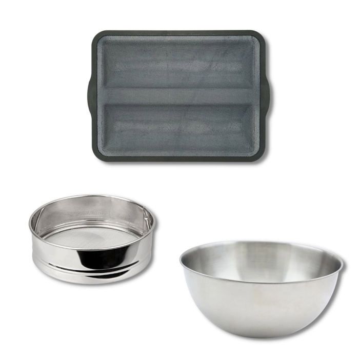 ZENKER Set of 3 Baguette Utensils - Mold, Sieve, Mixing Bowl - 36x26cm