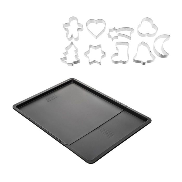 Ensemble avec plaque a pâtisserie extensible et 9 emporte-pieces sur cintre - ZENKER