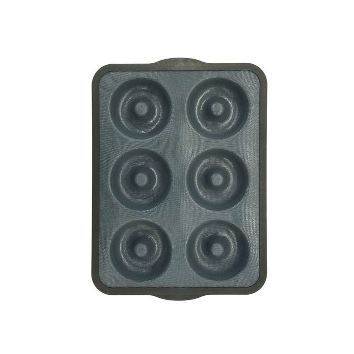 ZENKER 6-Donut Mold - 36 x 26 cm - Fiberglass Silicone - Black