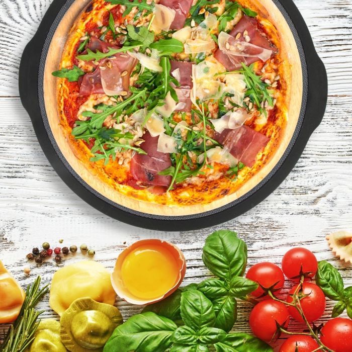 Zenker Round Pizza Pan - Ø 36 cm - Fiberglass Silicone - Black