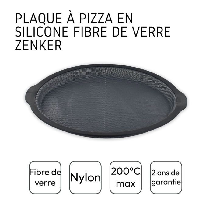 Zenker Round Pizza Pan - Ø 36 cm - Fiberglass Silicone - Black