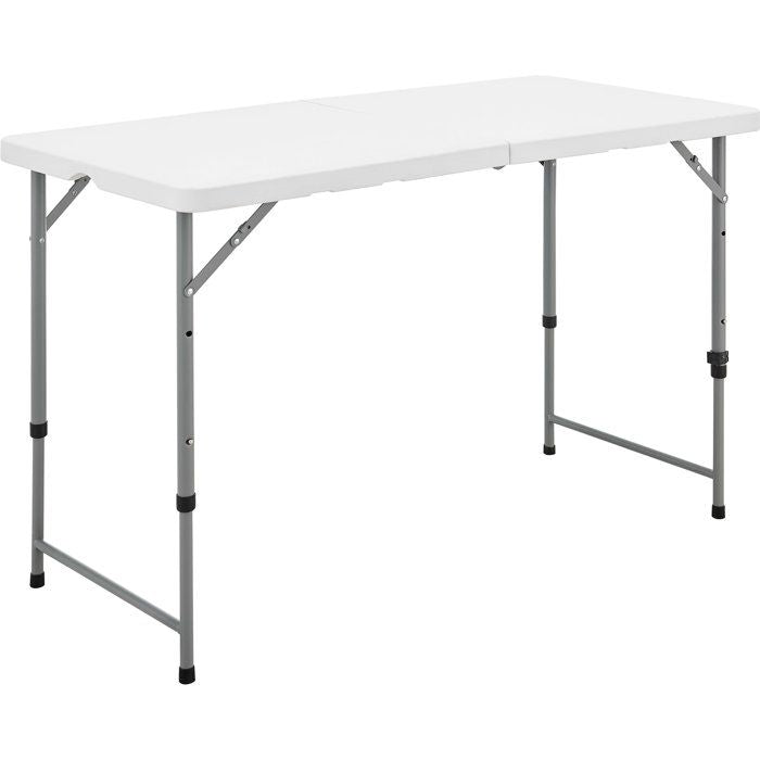 TERRANOVA Folding Reception Table - White - Steel Frame - Seats 4 - 122x60.5xH74 cm