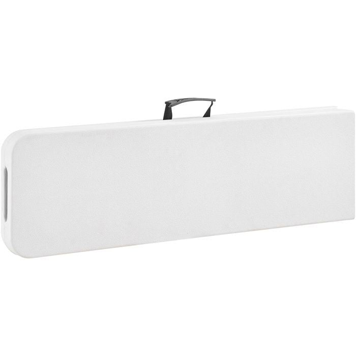 TERRANOVA Folding Reception Bench - White - Steel Frame - 180x28x43 cm 180x28xH43
