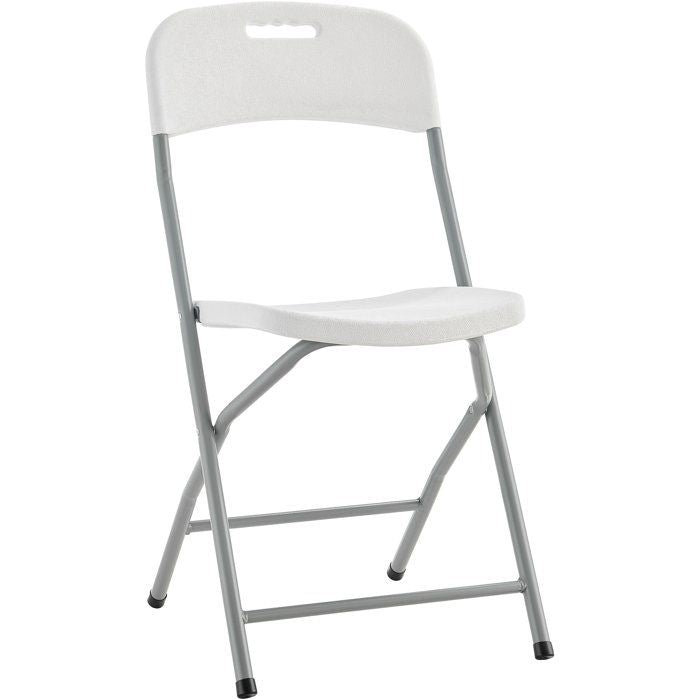TERRANOVA Set of 2 Folding Reception Chairs - 48x44.5xH86 cm - Steel Frame - White
