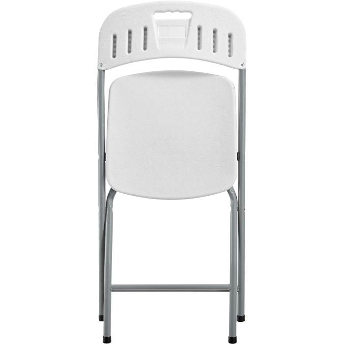 TERRANOVA Set of 2 Folding Reception Chairs - 48x44.5xH86 cm - Steel Frame - White