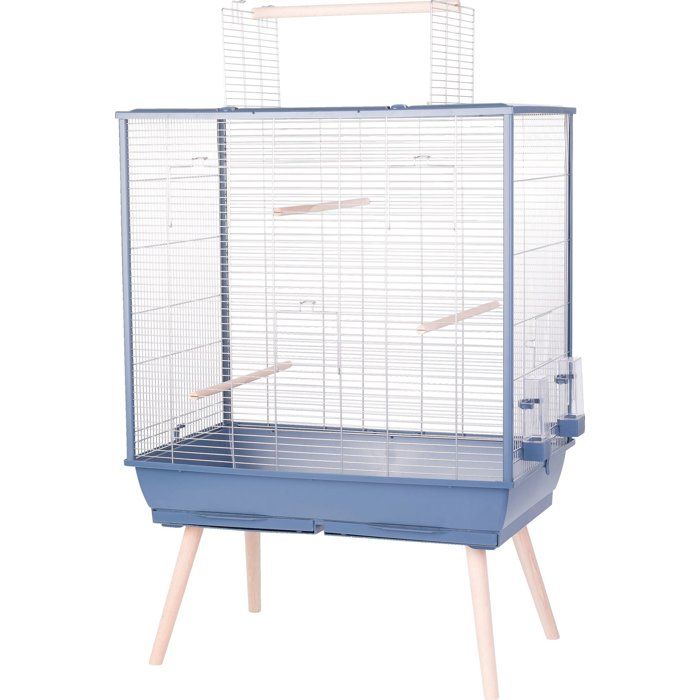 ZOLUX Elevated Wire Cage for Birds, Neolife - For Parakeets, Cockatiels, Canaries - 81 x 48 x 130 cm - Blue