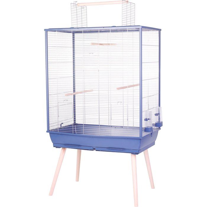 ZOLUX Cage grillagée surélevée pour oiseau Néolife - Pour perruche, calopsitte, canari - 81 x 48 x 152 cm - Néolife - Bleu