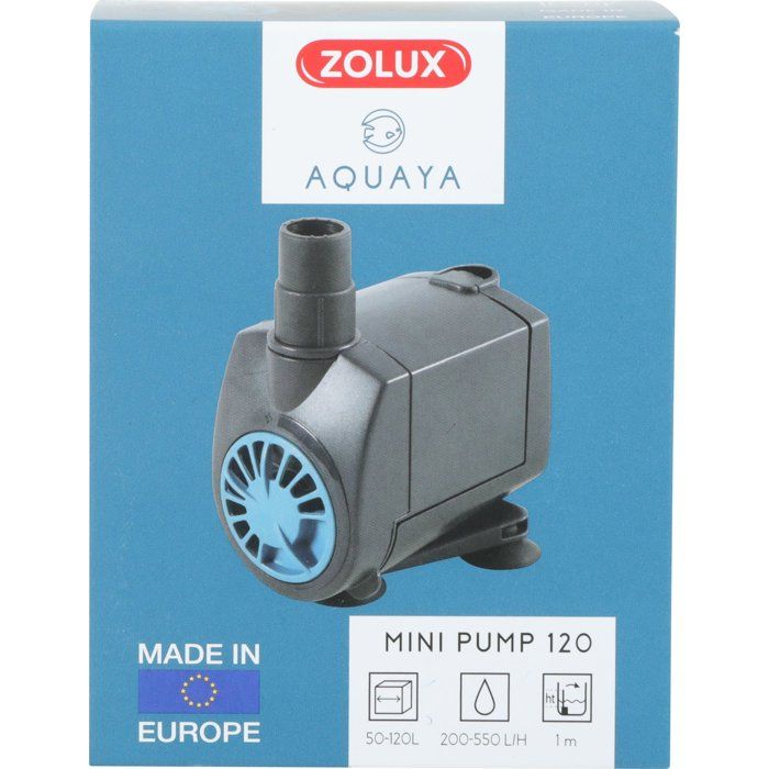 ZOLUX Mini Aquarium Water Pump - 7W - Adjustable Flow Rate 220 to 550 L/H - For Aquariums 80 to 120 L