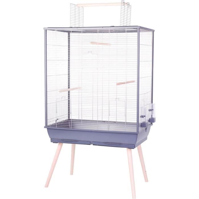 ZOLUX Elevated Wire Cage for Birds, Neolife - 81 x 48 x 152 cm - Grey