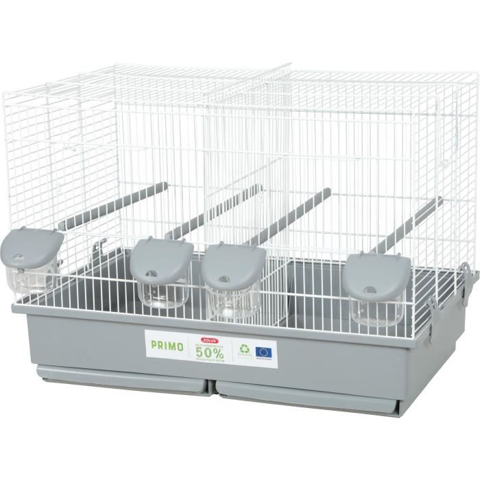 Bird Breeding Cage - Zolux - Primo Cati - 57 x 34.5 x 41 cm - White and Grey