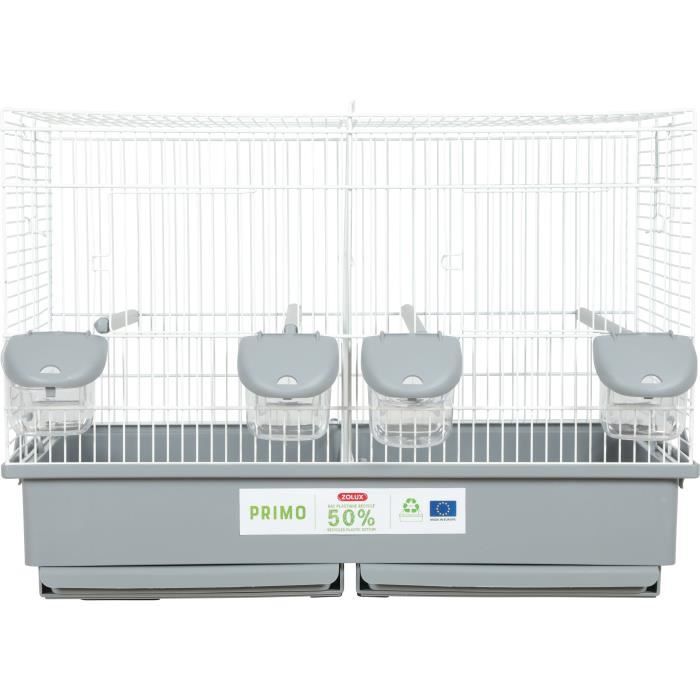 Bird Breeding Cage - Zolux - Primo Cati - 57 x 34.5 x 41 cm - White and Grey