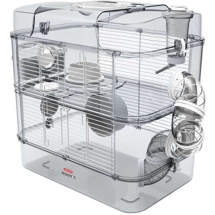 ZOLUX 2-Tier Cage for Hamsters, Mice and Gerbils Rody3 duo 41x27x40.5 cm White