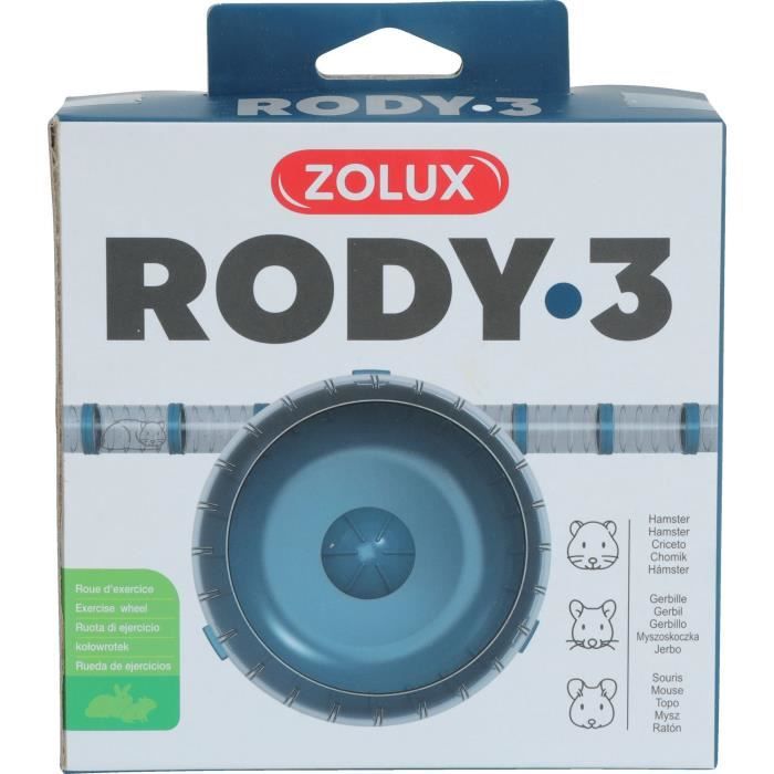 Silent exercise wheel suitable for Rody3 cages - ZOLUX - Rodylounge - For small rodents - Blue