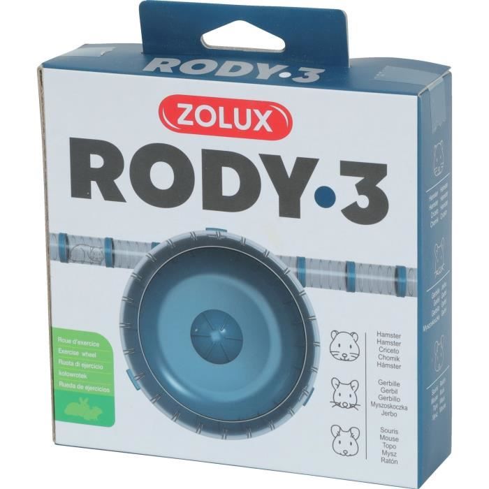 Silent exercise wheel suitable for Rody3 cages - ZOLUX - Rodylounge - For small rodents - Blue