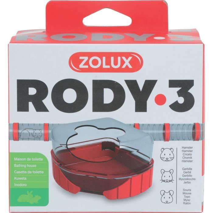 ZOLUX Rody3 Cage Litter Box - Rodylounge - For Small Rodents - Grenadine