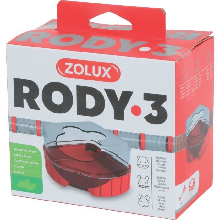 ZOLUX Rody3 Cage Litter Box - Rodylounge - For Small Rodents - Grenadine