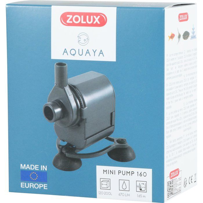 ZOLUX Mini Aquarium Water Pump - 7.5W - Adjustable Flow Rate 670 L/H - Rotating Outlet Nozzle - For Aquariums 120 to 160 L