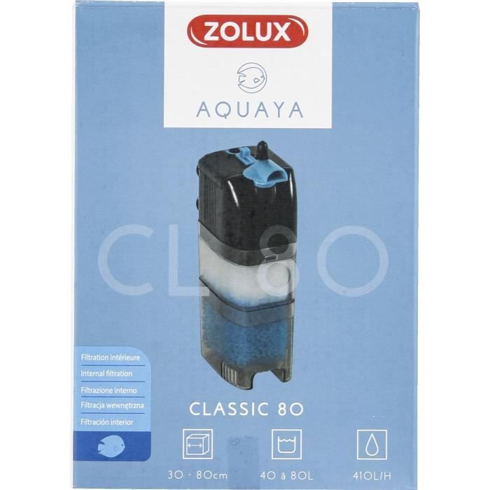 ZOLUX Classic 80 Internal Filter - 5W - For 40 to 80 L Aquariums - Adjustable Flow Rate