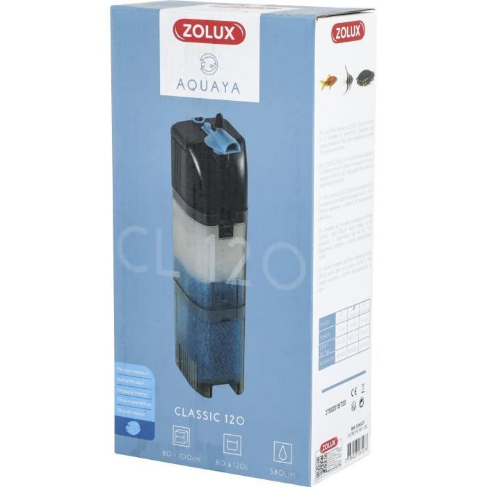 ZOLUX Classic Internal Filter - 6W - For 80 to 120 L Aquariums - 580 L/h Flow Rate