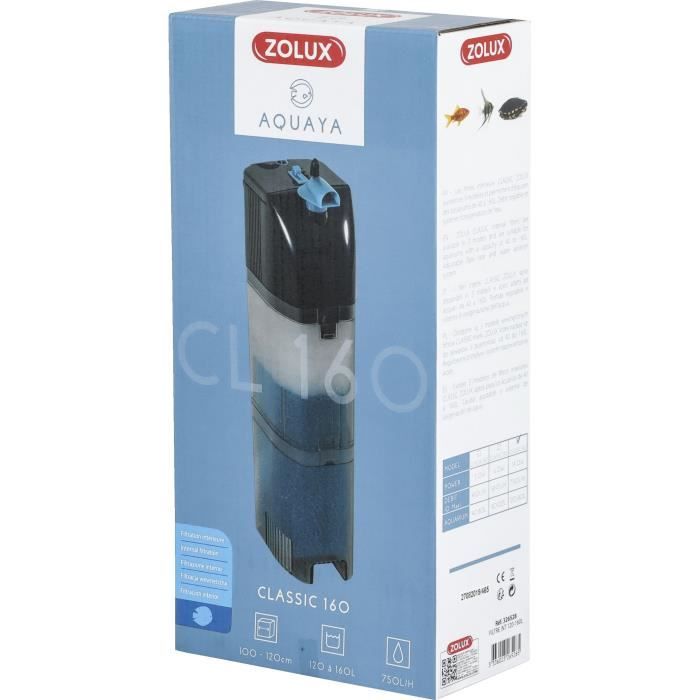 ZOLUX Classic Internal Filter - 14W - For 120 to 160 L Aquariums - 750 L/h Flow Rate
